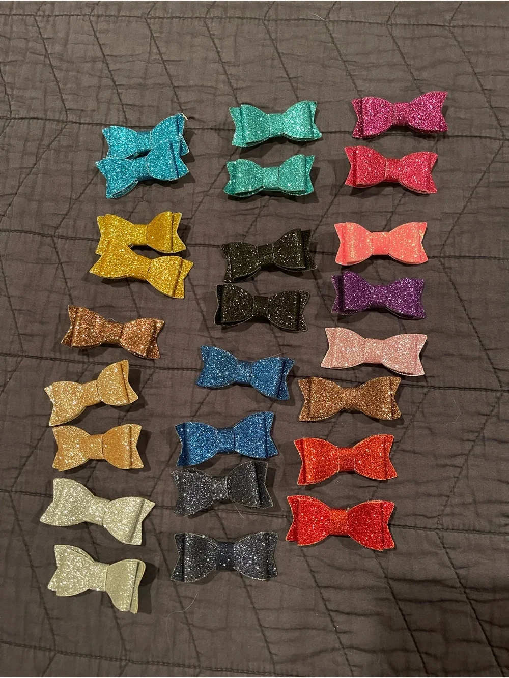 Glitter Bow Hair Clips for Kids - Multicolor Set